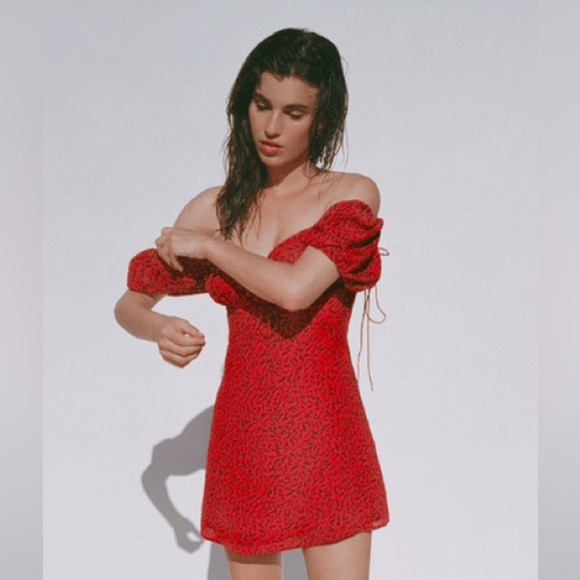 Realization Par Venus mini dress in red squiggle - size small - Picture 2 of 14